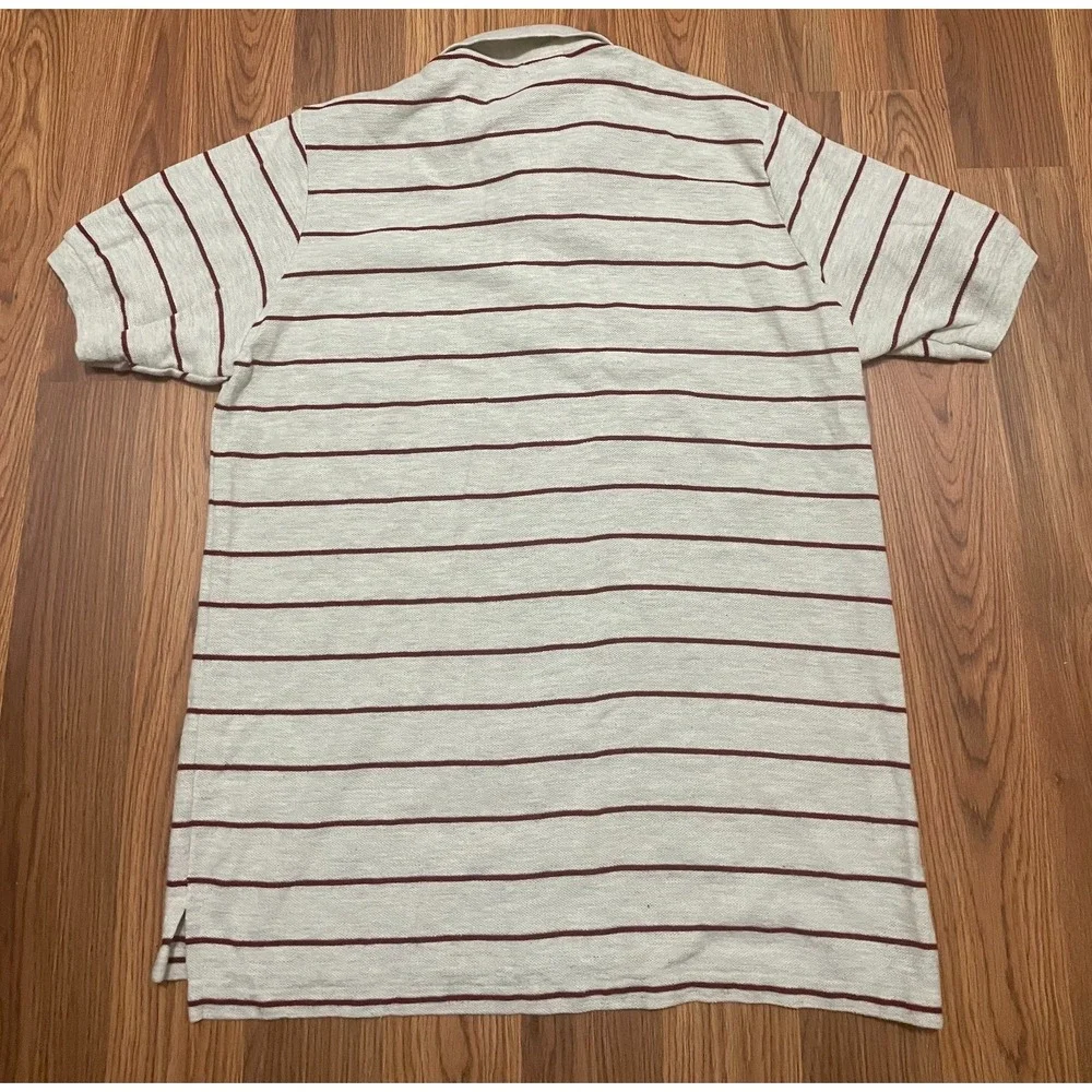 L.L.Bean Polo Mens Tall Large Stripe Made In USA Double L Short Sleeve